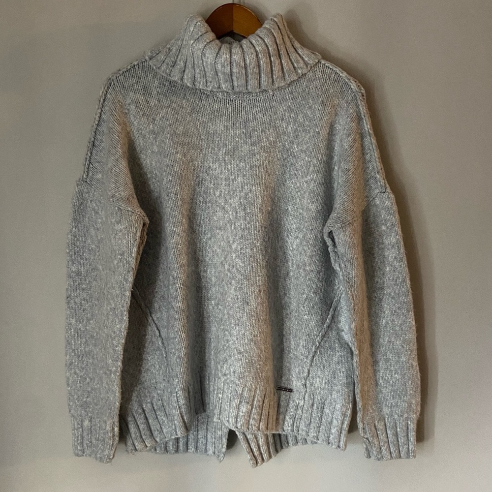 Michael Kors Grey Turtleneck Sweater Winter Thick Knit Women’s Medium